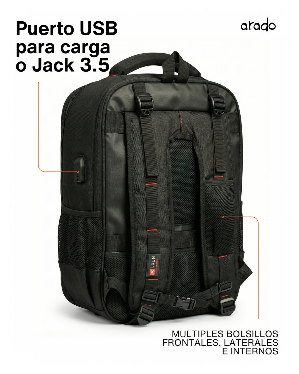 Mochila Puna 30L Impermeable, Puerto USB y Antirrobo